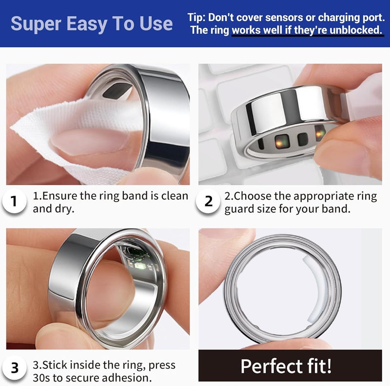 Omilly Smart Ring Size Adjuster - Invisible Fit for Oura Ring Gen 4/3, Samsung Galaxy Ring, Ultra Human Ring AIR, RingConn 2/1, Amazfit Helio - Loose Ring Sizing Kit, Comfortable & Discreet Accessories - Image 5